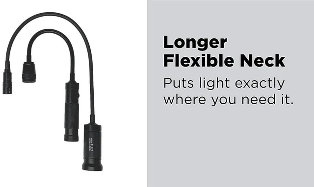 Alt view image 3 of 5 - NT-7647 20-Inch Gooseneck Flashlight with Magnetic Base, Cree LED, Zoomable Lens, IP54 Rating Waterproof. Flexible LED Light, Work Bench, Auto Repair, Grill Light, Inspection
