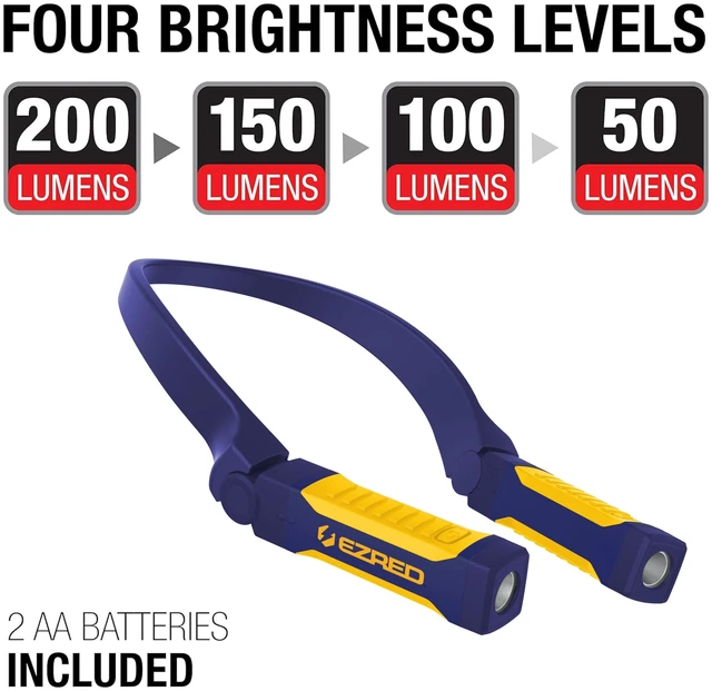 Alt view image 5 of 5 - Bright NP20 Anywear Neck Light for Hands-Free Lighting, Blue and Yellow, Perfect Light for Mechanics, Camping, Hunting, DIY Projects, Reading