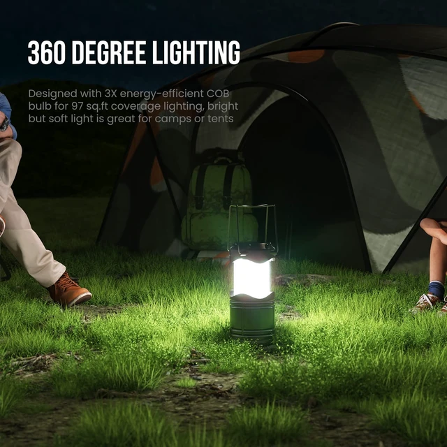 Alt view image 5 of 6 - LED Camping Lantern, 4 Pack Battery Powered Flashlight for Power Outages, Portable Collapsible Hanging Light Essential for Home, Outdoor, Emergency Lamp Survival Kit Gear for Hurricane, Black