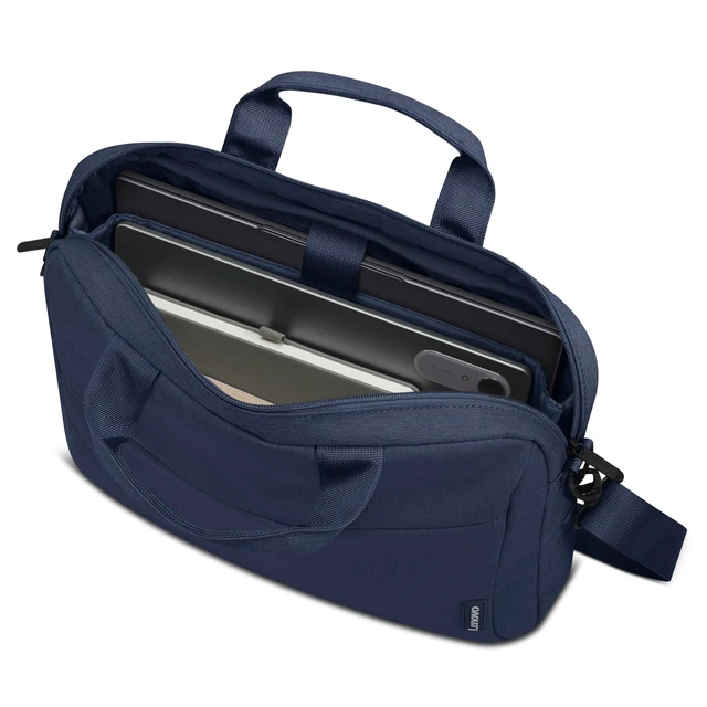 Alt view image 7 of 7 - 16" Laptop Bag T210 (ECO), Water-Resistant Laptop Sleeve Case with EVA Protective Padding, Dual Compartments, Travel Strap, Eco-Friendly Recycled Material, Fits Up to 16-Inch Laptops, Navy