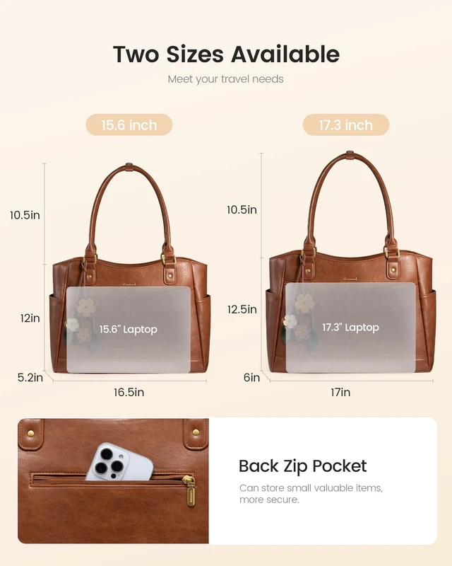Alt view image 7 of 7 - Laptop Bag for Women, Vintage Work Tote, Teacher Bag with Pendant | Fits 15.6 Inch Laptop, Magnetic Front Pockets, fits for Large Bottle Pockets, Flower Pendant, Fashion Work Purse