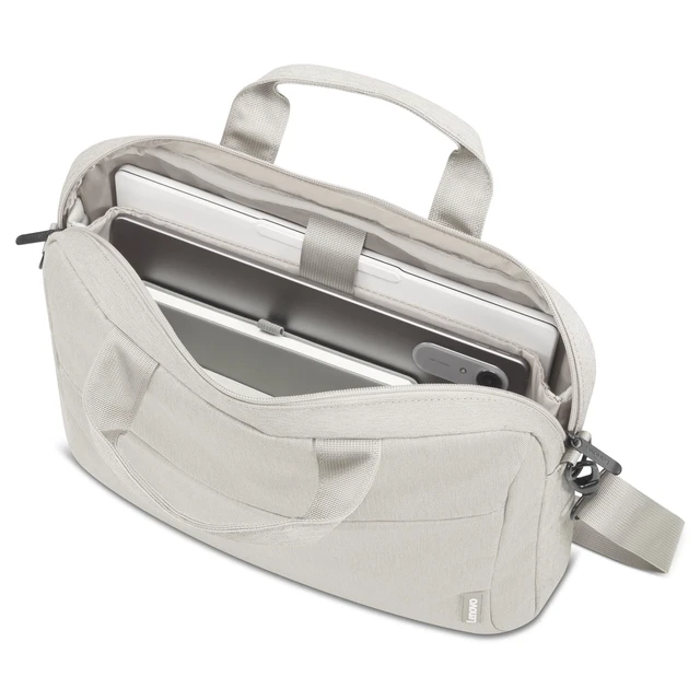 Alt view image 7 of 7 - 16" Laptop Bag T210 (ECO), Water-Resistant Laptop Sleeve Case with EVA Protective Padding, Dual Compartments, Travel Strap, Eco-Friendly Recycled Material, Fits Up to 16-Inch Laptops, Beige