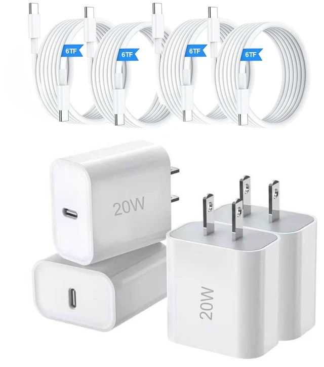 Main image of Type C Charger Fast Charging4 Pack USB C Charger Block20W Type C Fast Wall Charge Power Adapter for i Phone 17/17 Plus/17 Pro/16/16 Plus/16 Pro/15/15 Plus/15 Pro/S25/S24 and More