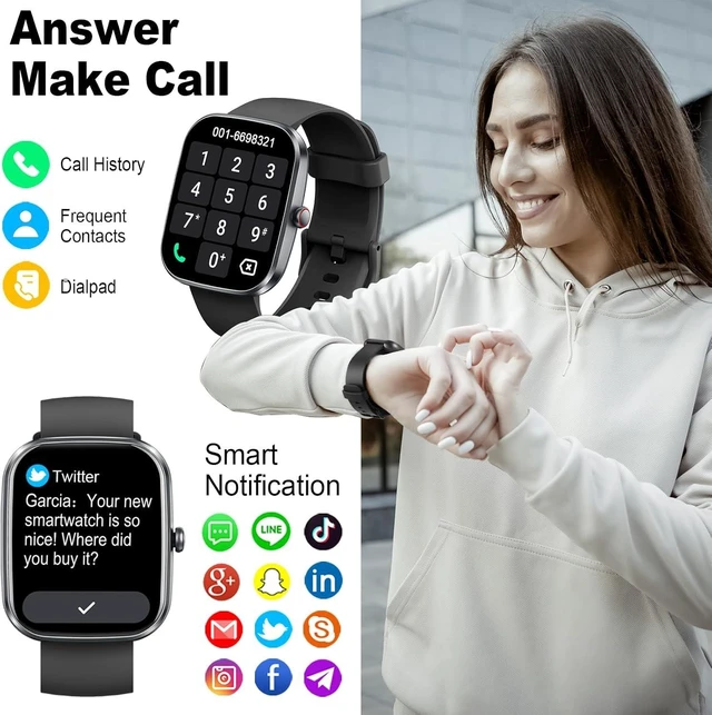 Alt view image 2 of 7 - Smart Watch for Men, 1.91" NEW Smartwatch(Answer/Bluetooth Call), Fitness Tracker Watch with 24/7 Heart Rate, Reloj with Sleep Monitor//Step/Calories/110+ Sport Modes/IP68 Waterproof, for Android iOS