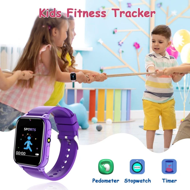 Alt view image 5 of 7 - Kids Smart Watch for Boys and Girls, 1.69" Touchscreen, Purple | 26 Puzzle Games, Camera, Music & Video Player, Pedometer, School Mode, 1GB SD Card, 2 Screen Protectors