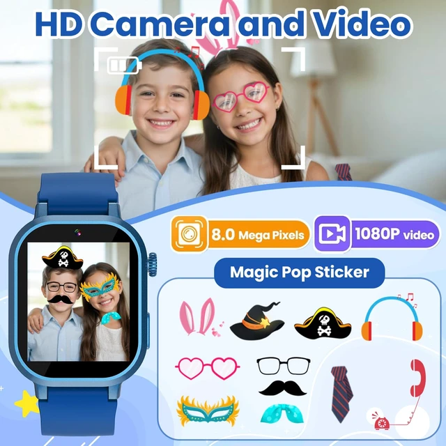 Alt view image 6 of 7 - Waterproof Smart Watch for Kids Boys Ages 5-12 with 39 Games, HD Camera, Video, Music, Habit Tracking, Alarm, Pedometer, Kids Smart Watch Chrismars Birthday Gift for Boys Age 5 6 7 8(Blue)