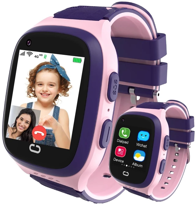 Main image of 4G Kids Smart Watch with GPS Tracker Two Way Calling Camera Video Voice Chat SOS Pedometer Stopwatch Waterproof School Mode Alarm Clock Puzzle Games Smartwatches Gift for Boys Girls Age 4-12
