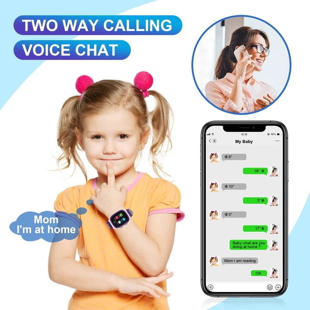 Alt view image 3 of 7 - 4G Kids Smart Watch with GPS Tracker Two Way Calling Camera Video Voice Chat SOS Pedometer Stopwatch Waterproof School Mode Alarm Clock Puzzle Games Smartwatches Gift for Boys Girls Age 4-12