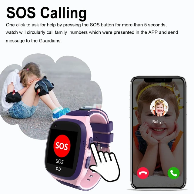 Alt view image 6 of 7 - 4G Kids Smart Watch with GPS Tracker Two Way Calling Camera Video Voice Chat SOS Pedometer Stopwatch Waterproof School Mode Alarm Clock Puzzle Games Smartwatches Gift for Boys Girls Age 4-12