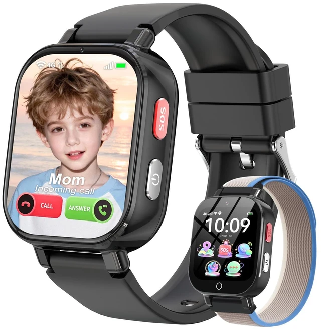 Main image of 4G Kids Smart Watch Boys Girls,GPS Tracker Watch Phone Video SOS Voice Chat | IP68 Smartwatch Gift for Teens 4-12 Years with SIM Card School Mode WIFI SMS Camera Clock Sports Parental APP