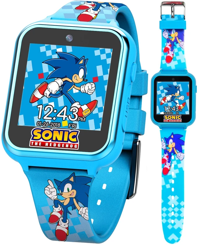 Main image of SEGA Sonic the Hedgehog Educational Learning Touchscreen Smart Watch Toy for Boys, Girls, Toddlers - Selfie Cam, Learning Games, Alarm, Calculator, Pedometer (Model: SNC4055AZ)