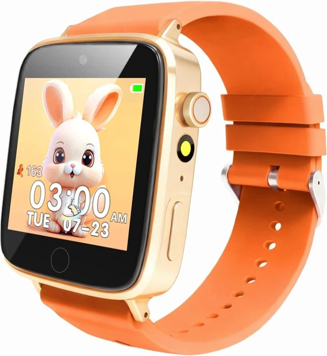 Main image of Kids Watches for Girls Toys Age 4-12, Orange Smart Watch for Kids with Camera, 26 Puzzle Games, Alarm Clock, Pedometer, Audiobook, Learn Card, Toddler Girl Watch Birthday Gift for 8 9 10 Year Old