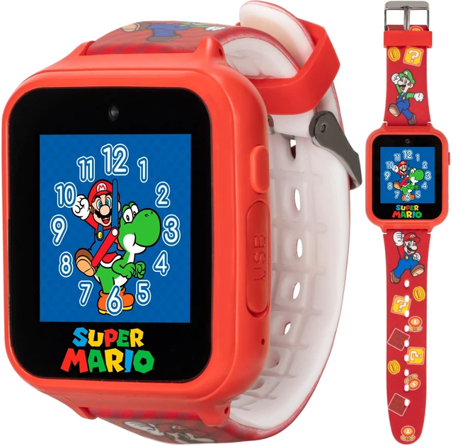 Main image of Super Mario Kids Interactive Smartwatch with Camera, Custom Watch Faces Fits Wrists 5.5'' to 8''