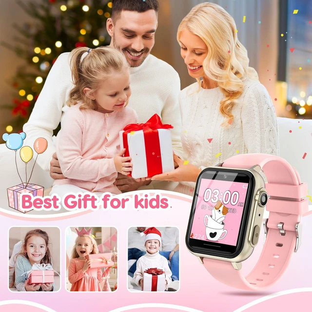 Alt view image 7 of 7 - Smart Watch for Kids for Girls Ages 4-12 - Includes Screen Protector, 30+ Games, 140 Learning Cards, HD Touch Screen, Camera, Music, Pedometer - Fun & Educational Birthday Gift Idea (Pink)