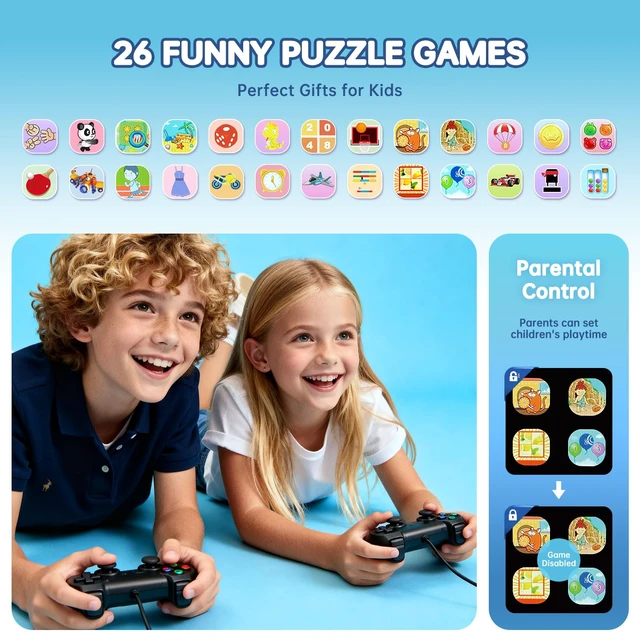 Alt view image 3 of 7 - Smart Watch for Kids with 26 Puzzle Games, HD Touch Screen Kids Watch, Camera, Music Player, Alarm Clock, Calculator, Pedometer, Learn Card - 12/24hr Toys for Age 3-12 Year Old, Birthday Gift for Boys