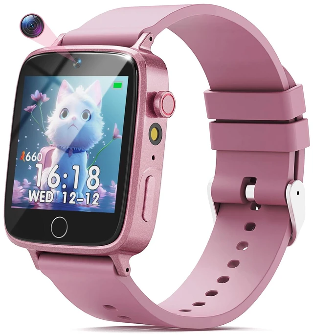 Main image of Kids Watch for Girls 4 5 6 7 8 9 10 Years Old Gifts, Smart Watch for Kids with 26 Puzzle Games, HD Touch Screen, Flashlight, Learn Cards, Audiobook, Toddler Toys Christmas Birthday Gifts
