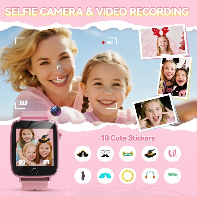 Alt view image 3 of 7 - Kids Watch for Girls 4 5 6 7 8 9 10 Years Old Gifts, Smart Watch for Kids with 26 Puzzle Games, HD Touch Screen, Flashlight, Learn Cards, Audiobook, Toddler Toys Christmas Birthday Gifts