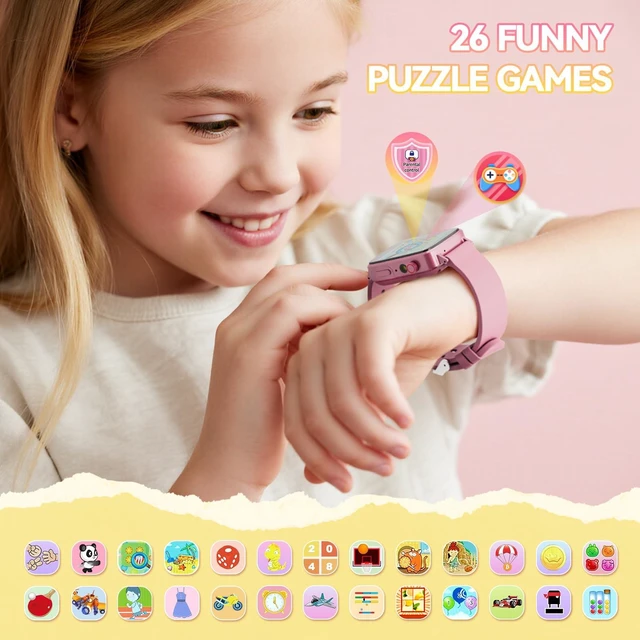 Alt view image 4 of 7 - Kids Watch for Girls 4 5 6 7 8 9 10 Years Old Gifts, Smart Watch for Kids with 26 Puzzle Games, HD Touch Screen, Flashlight, Learn Cards, Audiobook, Toddler Toys Christmas Birthday Gifts