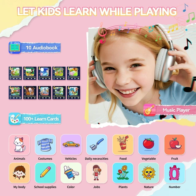 Alt view image 5 of 7 - Kids Watch for Girls 4 5 6 7 8 9 10 Years Old Gifts, Smart Watch for Kids with 26 Puzzle Games, HD Touch Screen, Flashlight, Learn Cards, Audiobook, Toddler Toys Christmas Birthday Gifts