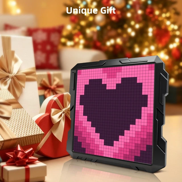 Alt view image 4 of 7 - 32x32 RGB LED Pixel Art Display, App-Controlled Gaming Desk Decor | Smart Clock & Alarm, DIY Pixel Art & GIF Creator, Cool Animation Frame, Gaming Room Setup, Creative Tech Gift for Gamers Kids