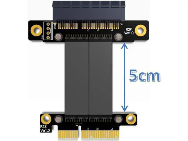 Alt view image 2 of 2 - ADT-Link PCIe 3.0 x4 Male to Female Extension Cable R22SF PCI Express Gen3 Motherboard Graphics SSD RAID Extender Conversion Riser Card(60CM)