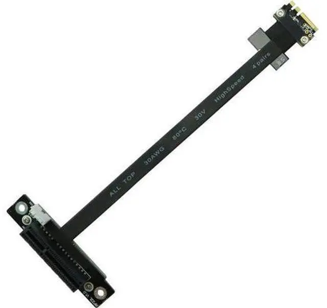 Alt view image 3 of 7 - ADT-Link M.2 WiFi A.E Key A+E to PCI-e 4X x4 Riser Extender Adapter Card Ribbon Gen3.0 Cable AE Key A E for PCIE 3.0 x1 x4 x16 M2 Card (40cm,R52SF)
