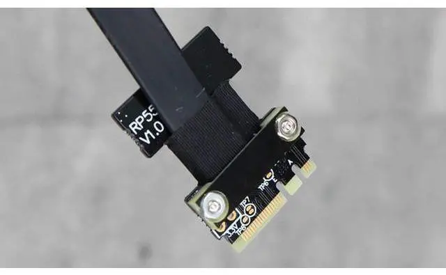 Alt view image 6 of 7 - ADT-Link M.2 WiFi A.E Key A+E to PCI-e 4X x4 Riser Extender Adapter Card Ribbon Gen3.0 Cable AE Key A E for PCIE 3.0 x1 x4 x16 M2 Card (40cm,R52SF)