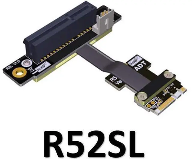 Alt view image 2 of 7 - ADT-Link M.2 WiFi A.E Key A+E to PCI-e 4X x4 Riser Extender Adapter Card Ribbon Gen3.0 Cable AE Key A E for PCIE 3.0 x1 x4 x16 M2 Card (80cm,R52SL)