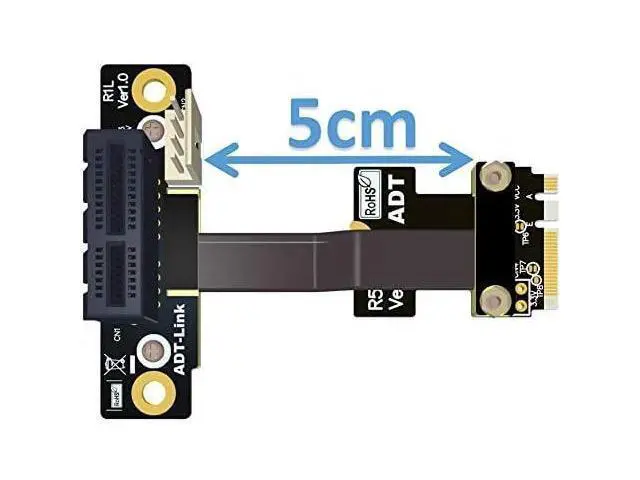 Alt view image 4 of 7 - ADT-Link M.2 WiFi A.E Key A+E to PCI-e 4X x4 Riser Extender Adapter Card Ribbon Gen3.0 Cable AE Key A E for PCIE 3.0 x1 x4 x16 M2 Card (80cm,R52SL)