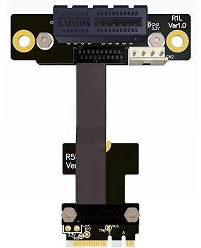 Alt view image 3 of 7 - ADT-Link M.2 WiFi A.E Key A+E to PCI-e 4X x4 Riser Extender Adapter Card Ribbon Gen3.0 Cable AE Key A E for PCIE 3.0 x1 x4 x16 M2 Card (80cm,R52SL)