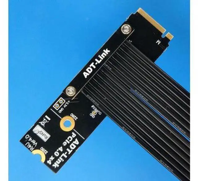 Alt view image 2 of 5 - ADT-LINK M.2 NVMe Key M to PCI Express 4.0 x16 Extender Adapter Cable Support M.2 NVMe SSD for GPU Graphics Video Cards with Sata Power Cable 64G/BPS (15cm,R43UF 4.0)