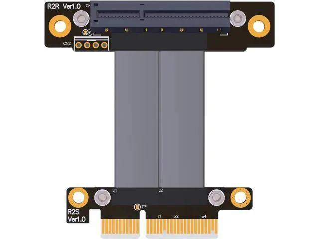 Alt view image 2 of 3 - ADT-Link PCIe 3.0 x4 Extension Cable 32G/BPS PCI Express 4X Graphic SSD RAID Extender Conversion Riser Card Vertical 270 R22SR (15CM)