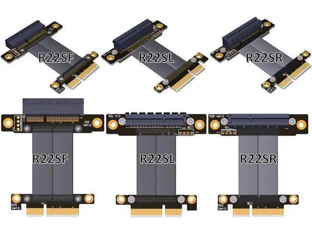 Alt view image 3 of 3 - ADT-Link PCIe 3.0 x4 Extension Cable 32G/BPS PCI Express 4X Graphic SSD RAID Extender Conversion Riser Card Vertical 270 R22SR (15CM)