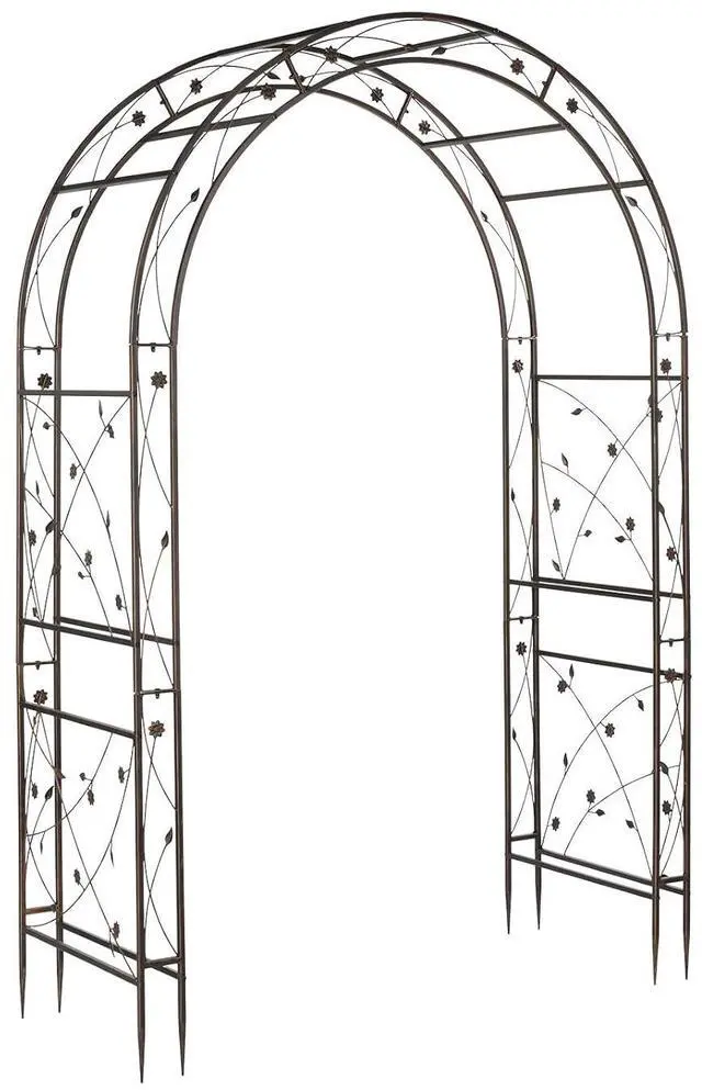 Main image of Garden Arbor, Arch for Wedding Ceremony Party, Christmas Garden Decor Steel Garden Trellis for Plant Climbing, Pergola for Garden, Backyard, Lawn (Arch Top, Bronze)
