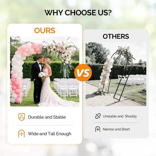 Alt view image 6 of 7 - Garden Arbor, Arch Archway for Wedding Ceremony Party, Steel Garden Trellis for Plant Climbing, Christmas Garden Decorations Pergola for Garden, Backyard, Lawn (White)