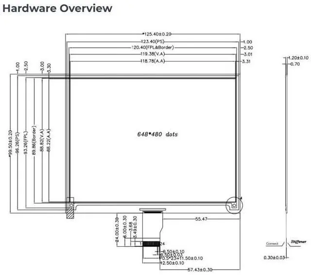 Alt view image 7 of 7 - 1pc 5.83 Inch Monochrome ePaper Display, 648x480 Resolution, SPI Interface, Compatible with Arduino/XIAO/STM32