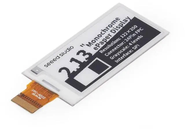 Main image of 1pc 2.13 Inch Monochrome ePaper Display, 122x250 Resolution
