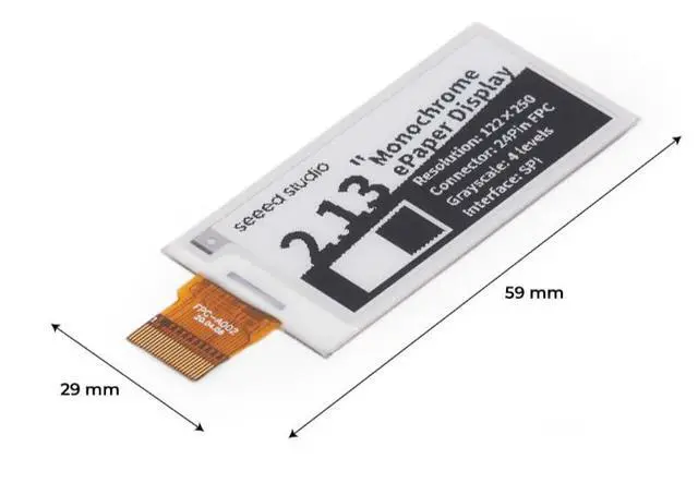 Alt view image 6 of 7 - 1pc 2.13 Inch Monochrome ePaper Display, 122x250 Resolution