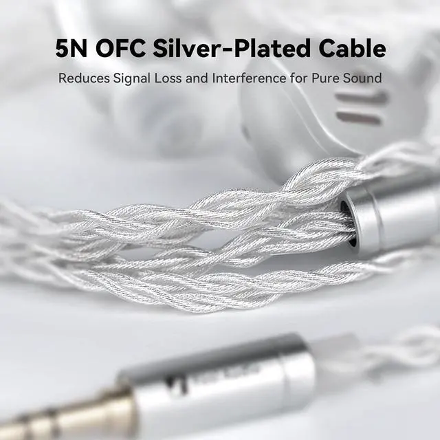 Alt view image 6 of 7 - IM4 Open-Back IEM Earphones, in Ear Monitor Wired Earbuds, 10mm Single Dynamic Driver, IEMs for Audiophiles, Gaming and Studio, 3.5mm 2-Pin 0.78mm Detachable Cables, N52 Dual Magnets