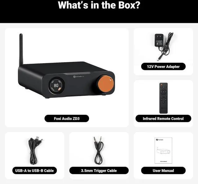 Alt view image 7 of 7 - ZD3 Desktop DAC Preamp, Fully Balanced Digital to Analog Audio Converter with ES9039Q2M for Home Stereo Amplifier, Bluetooth/USB/Optical/Coax/TV HDMI ARC Input, XLR/RCA Output with Remote