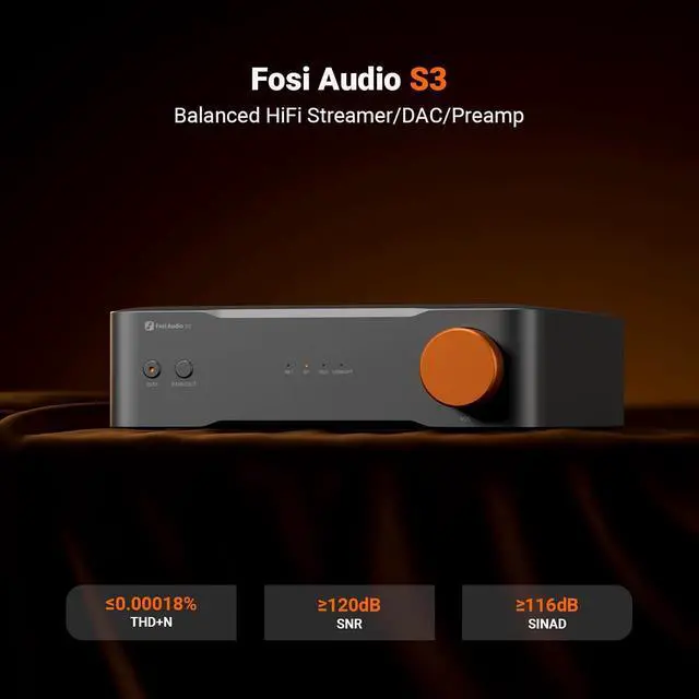 Alt view image 2 of 7 - S3 HiFi Music Streamer DAC Preamp, AK4493SEQ DAC Wi-Fi 6 Bluetooth 5.3, Digital Transport with XLR Balanced/Optical/Sub Out/HDMI eARC, AirPlay 2 Spotify Connect Tidal, 5-Band EQ