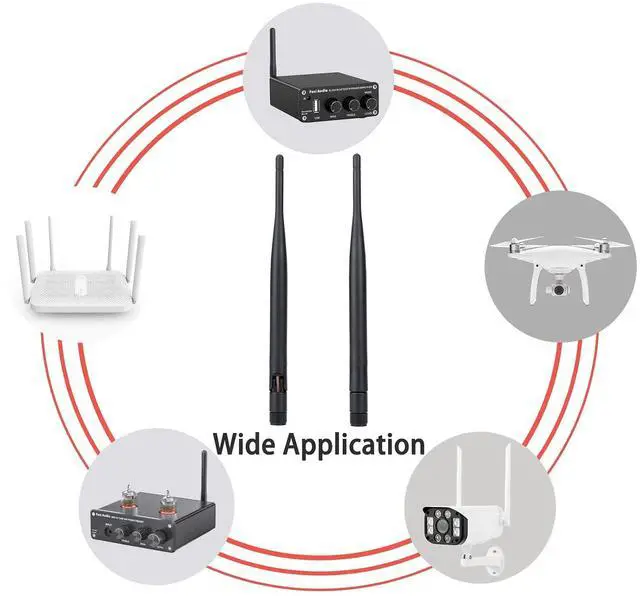 Alt view image 5 of 7 - Bluetooth Antenna WiFi SMA Male PC 2.4GHz 6dBi Single Band Boost Bluetooth Audio Range for Home Office Wireless Network Router IP Camera Amplifier Wireless Range Extender 2 Pack (SMA-Male)
