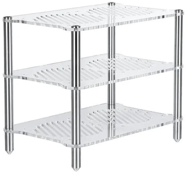 Main image of Acrylic Amplifier Rack for Cooling Fan, Sturdy Audio Equipment Rack for Home Theater, HiFi and AV Component Rack, Ventilated Speaker Stand for Studio and Audio Devices
