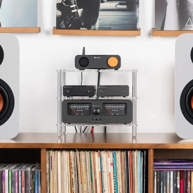 Alt view image 7 of 7 - Acrylic Amplifier Rack and V3 Mono Power Amplifier for Home Audio Speakers