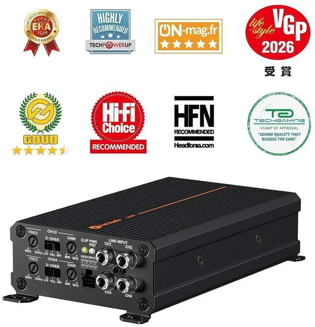 Alt view image 2 of 7 - CA30 4 Channel Car Amplifier Mini Class D 200x4 Peak 400 Watts, Micro Compact Amp Mono Subwoofer, RCA/High Level Input, 320W 2 Bridgeds, Low Noise HiFi for Vehicle Stereo Audio Sound System