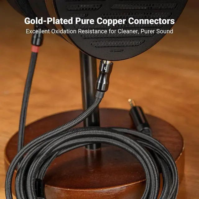 Alt view image 4 of 5 - Dual 3.5mm to 4.4mm Cable for i5 Planar Magnetic Headphones 4.9Ft