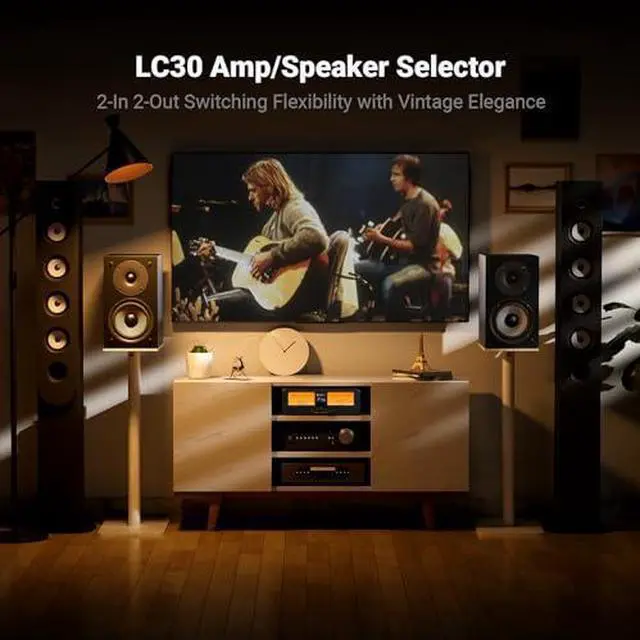 Alt view image 2 of 7 - LC30 VU Meter Amplifier Speaker Selector Switch Box and V3 Stereo Amplifier Class D Mini Amp 2 Channel Audio for Home Theater