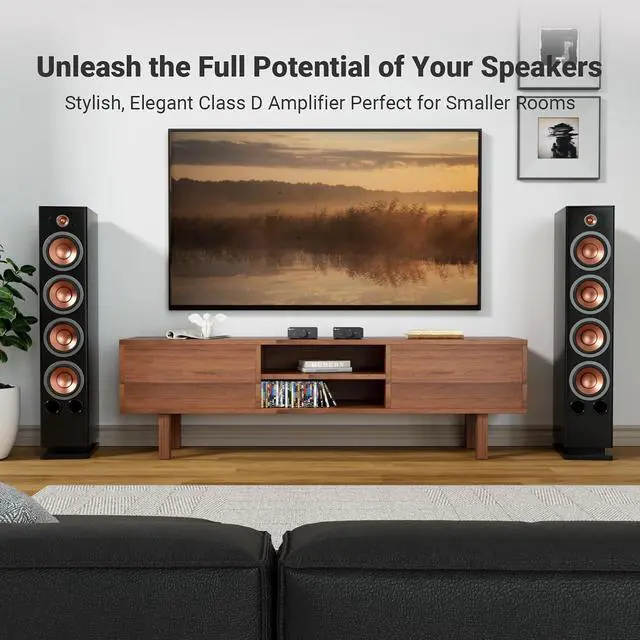 Alt view image 2 of 7 - V3 Stereo Amplifier Home Audio Class D Mini Amp 2 Channel Audio Component and GR70 Tube Headphone Amp Preamp Mini HiFi Preamplifier for Home Audio