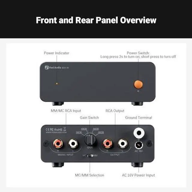 Alt view image 5 of 7 - Box X5 Phono Preamp for Turntable, Mini Preamplifier Home Audio for MM & MC Cartridge Turntable and Music Visualizer, Sound Pickup Spectrum Analyzer, Vintage Tube RGB Ambient Light