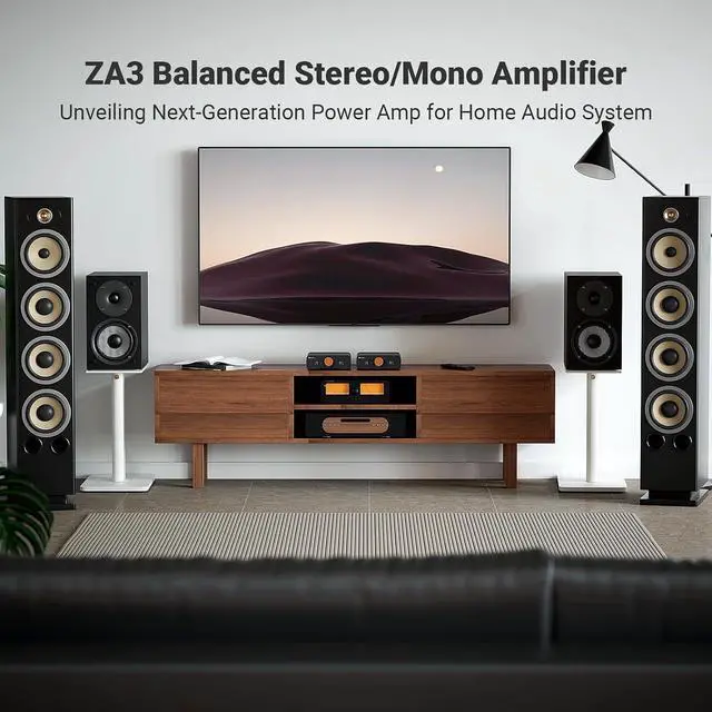 Alt view image 6 of 7 - LC30 VU Meter Amplifier Speaker Selector Switch Box and ZA3 Balanced Stereo Amplifier for Home Theater